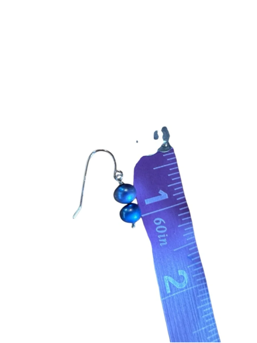 Women's dark blue Pearl Drop Earrings One Size